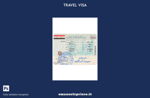 modello di visto per la Siria in stile verificato